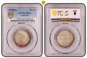 1938(m) Florin KM-40  Ag MS64