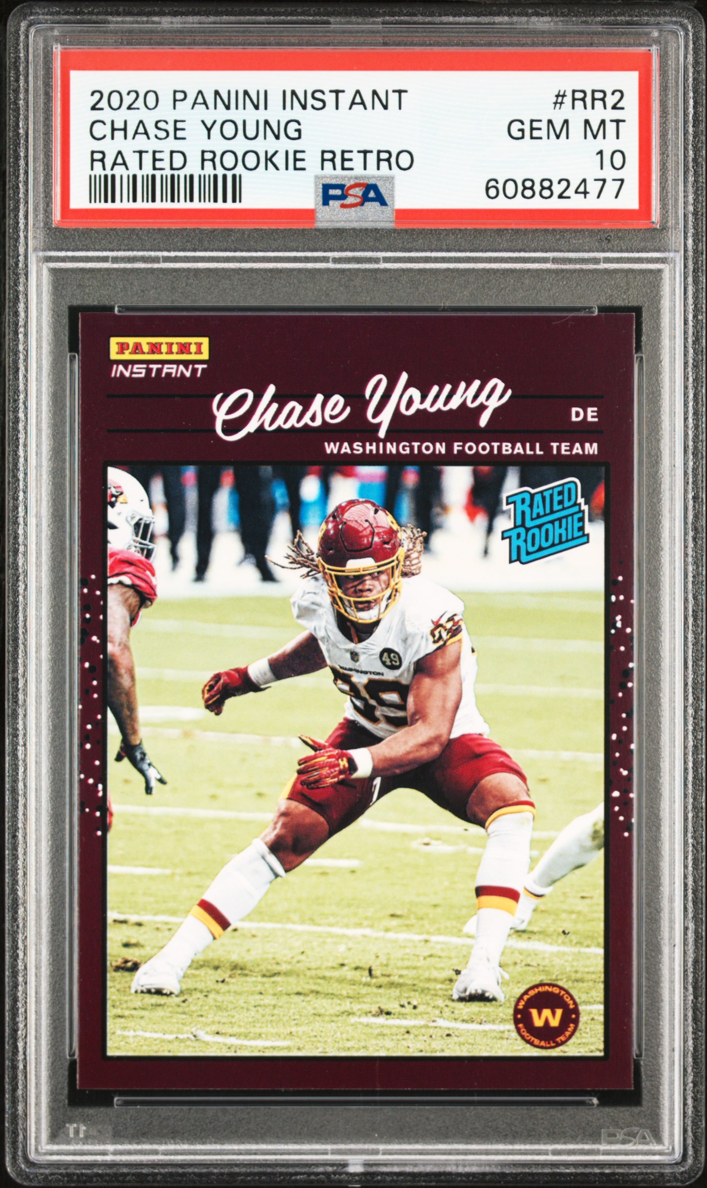 2020 Panini Instant Rated Rookie Retro #RR2 Chase Young Rookie Card - PSA GEM MT 10