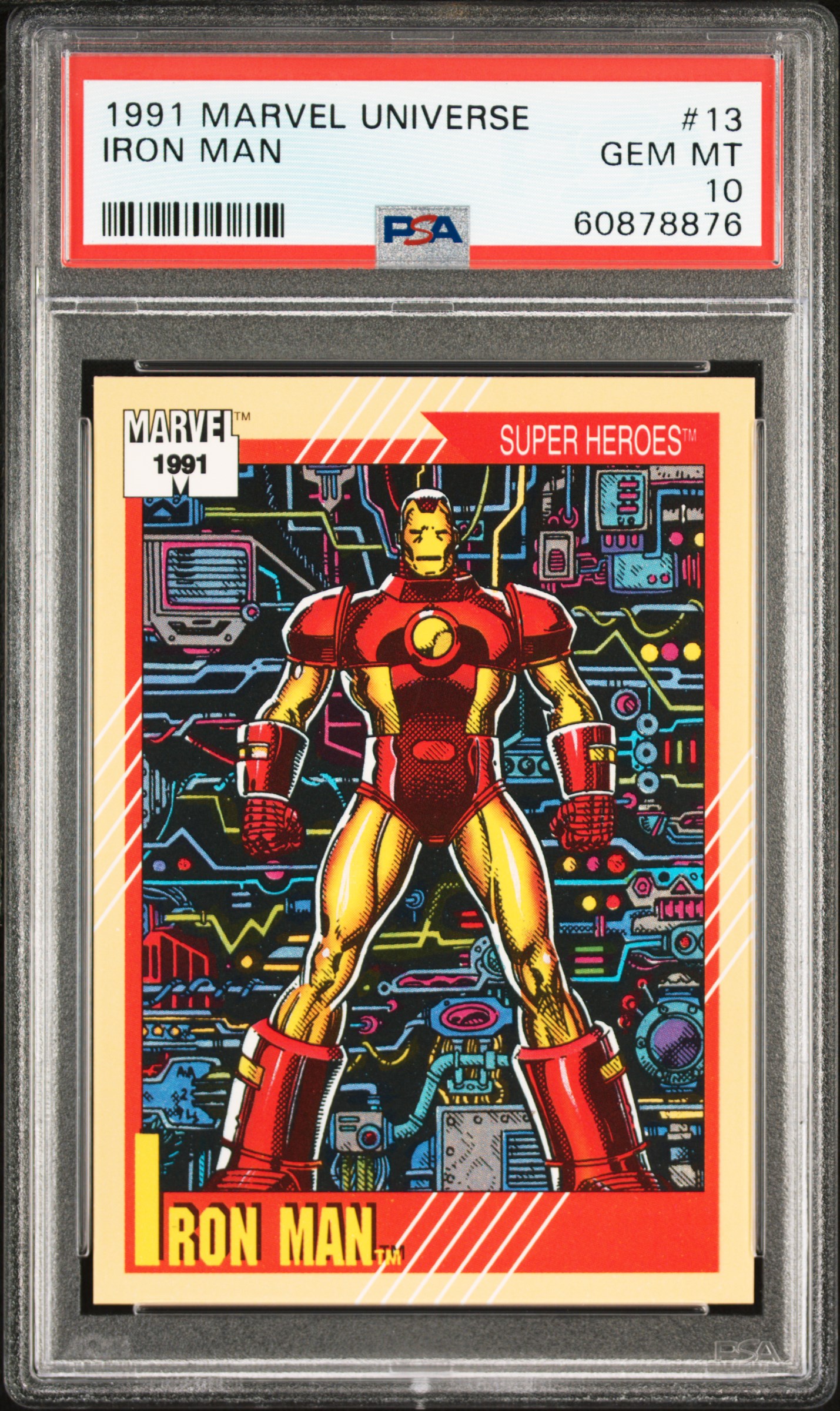 1991 Marvel Universe 13 Iron Man PSA 10