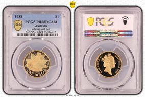 1988 $1 Aboriginal Art PR68DCAM