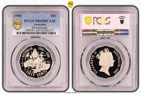 1988 50C Bicentennial PR69DCAM