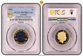 2001 $1 Centenary-Colorized PR70DCAM