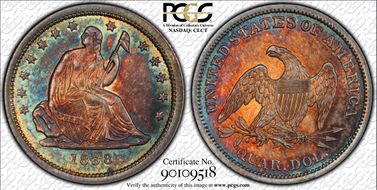 1838 25C Seated, No Drapery MS63