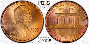 1995 1C Doubled Die Obverse MS67RD