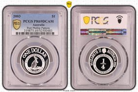 2003 $1 Port Phillip Pattern KM-763 Ag PR69DCAM