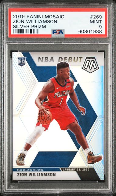 2019 Panini Mosaic Silver Prizm 269 Zion Williamson Rookie Card