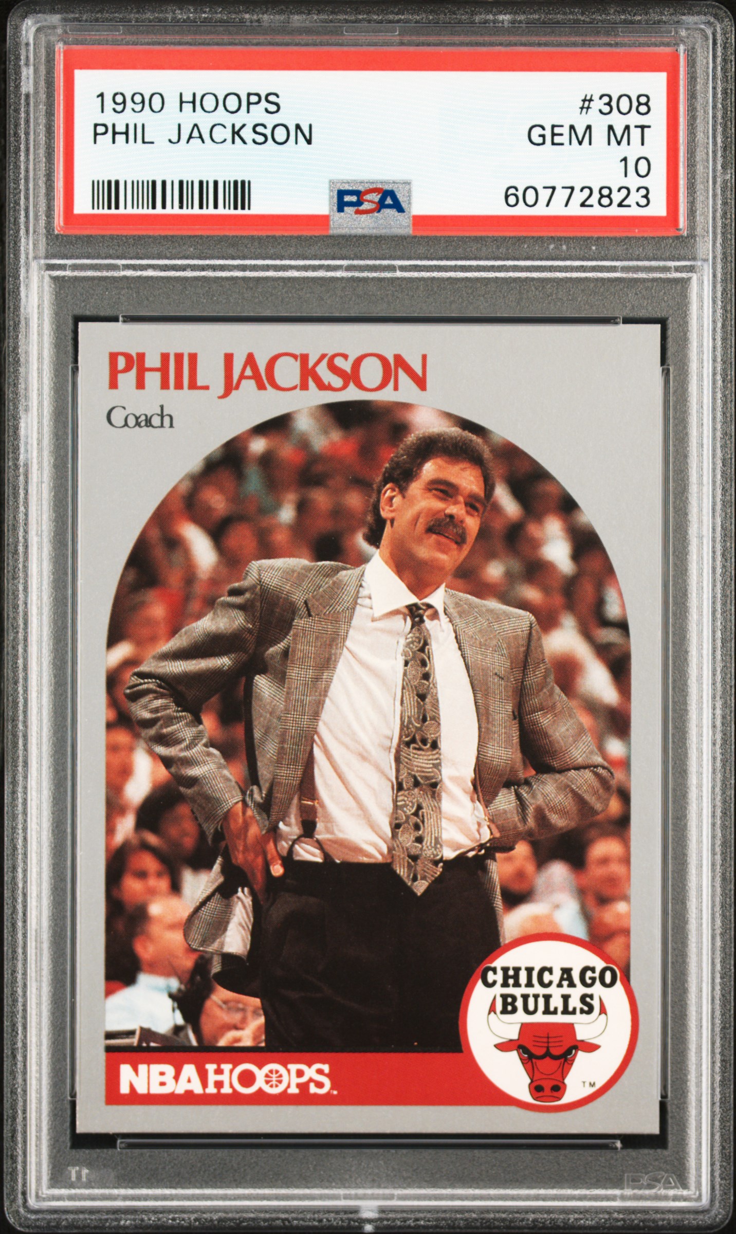 1990 Hoops #308 Phil Jackson PSA 10