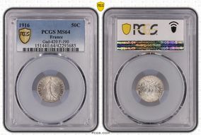 1916 50C Gad-420 F-190 MS64