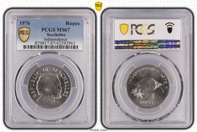 1976 Rupee Independence MS67