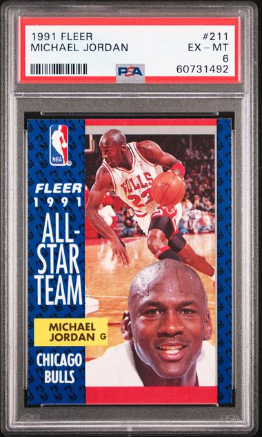 1991-92 Fleer #211 Michael Jordan – PSA EX-MT 6 on Goldin Auctions