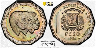 1984-Mo Peso KM-63.1 Cu-Ni PR66CAM