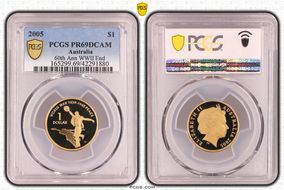 2005 $1 End of WWII - Dancing Man Al-Bronze PR69DCAM