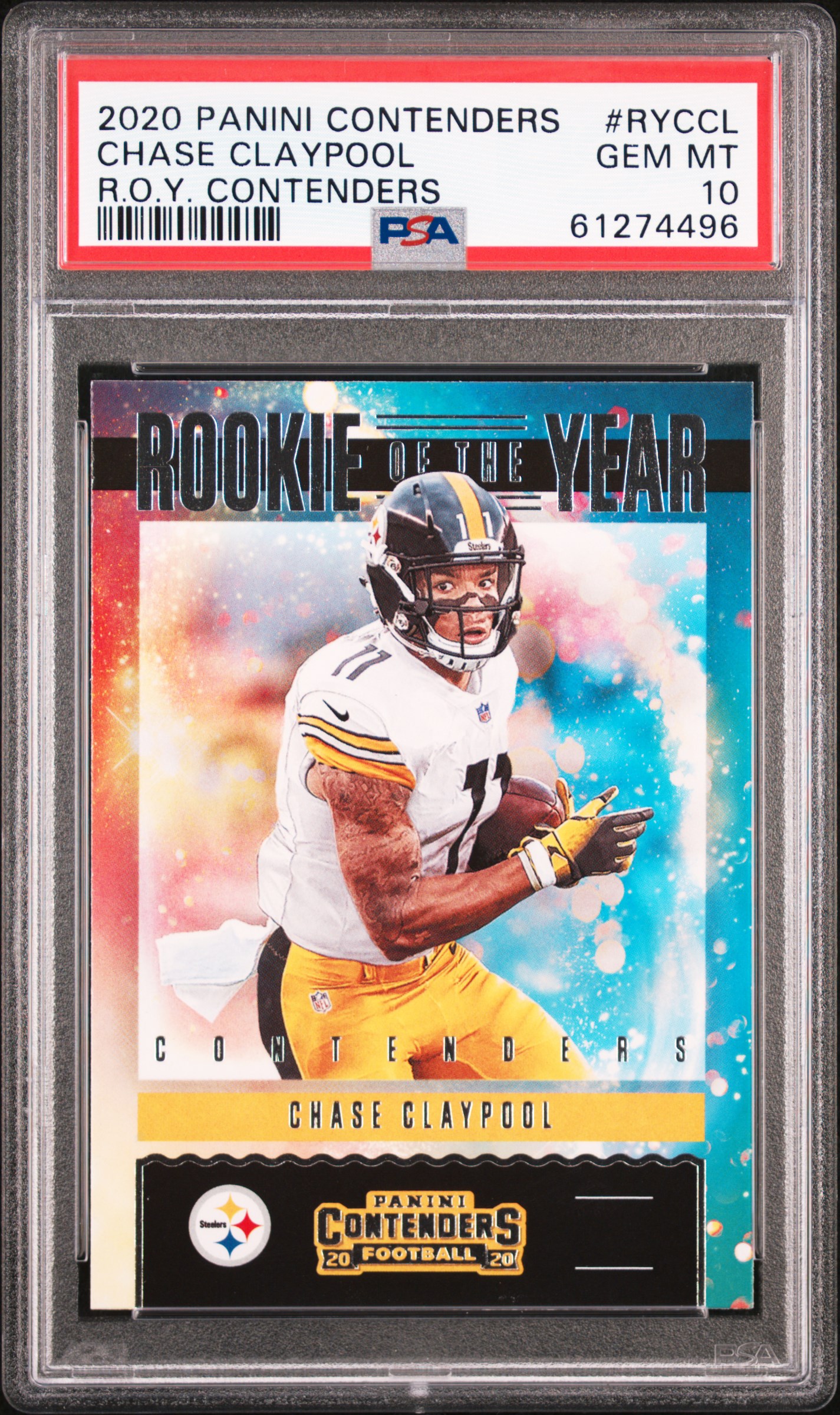 2020 Panini Contenders Rookie Of The Year Contenders #RYCCL Chase Claypool – PSA GEM MT 10
