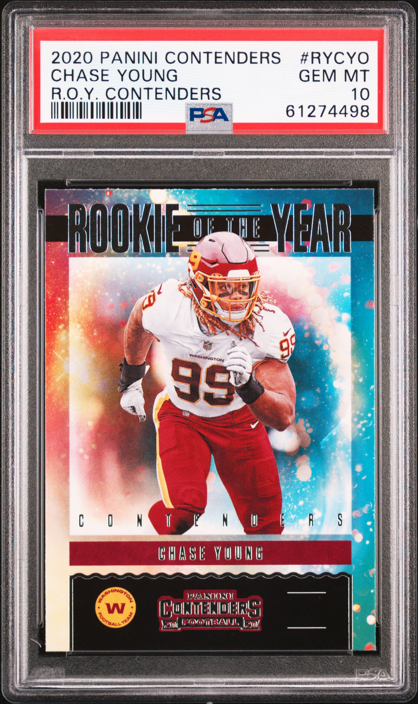 2020 Panini Contenders Rookie Of The Year Contenders #RYCYO Chase Young Rookie Card – PSA GEM MT 10