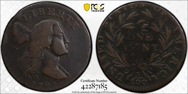 1795 1C Jefferson Head, Plain Edge VF20BN