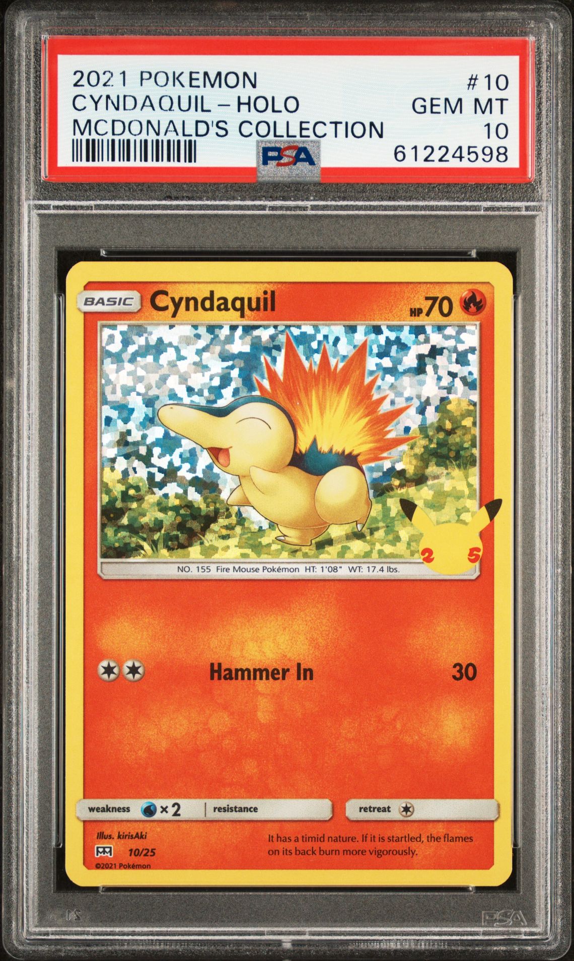 2021 Pokemon POKEMON MCDONALD'S COLLECTION #10 Cyndaquil-Holo front