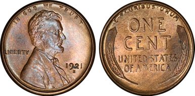 1921-S 1C MS64RB