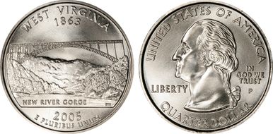 2005-P 25C West Virginia Satin Finish SP69