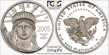 2005-W $10 Statue of Liberty PR69DCAM