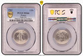 1961 1 Fr Gad-474 MS66