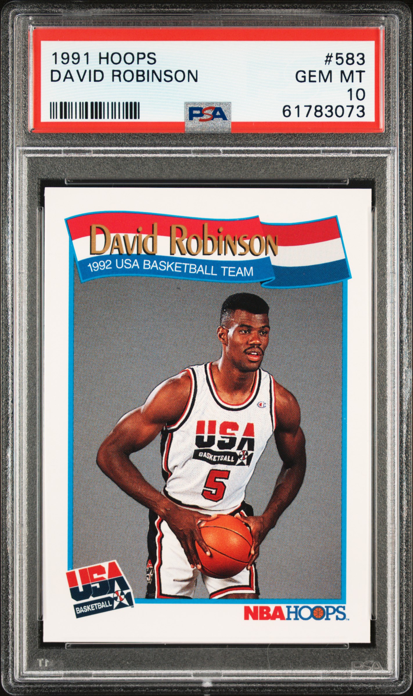 1991 Hoops 583 David Robinson PSA 10