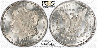 1878 7TF $1 VAM 70, Doubled RIB MS65