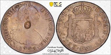 (1797) $1 S-3765A KM-638 C/M on Peru 8R VF35