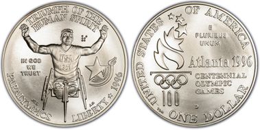 1996-D $1 Paralympic MS69