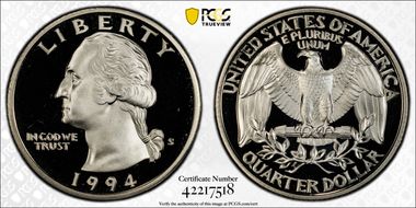 1994-S 25C PR69DCAM