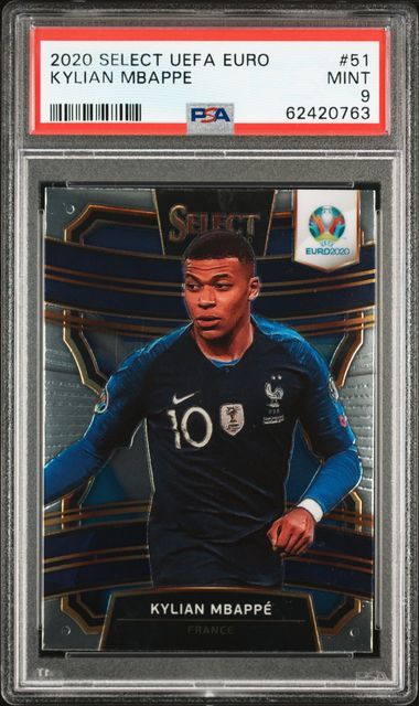 2020 Panini Select Uefa Euro 51 Kylian Mbappe PSA 9 on Goldin