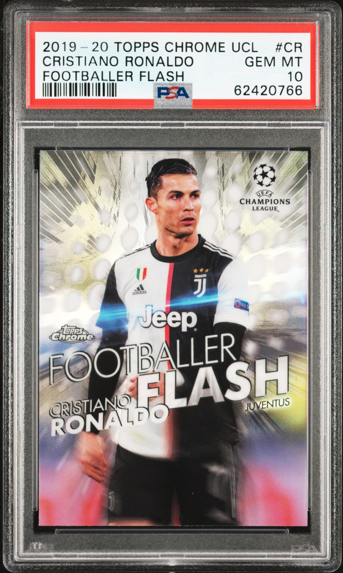 2019 Topps Chrome Uefa Champions League Footballer Flash Cr Cristiano Ronaldo PSA 10