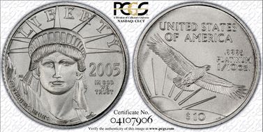 2005 $10 Statue of Liberty First Strike MS70