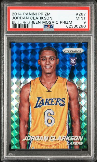 2014 Panini Prizm 287 Jordan Clarkson Blue & Green Mosaic