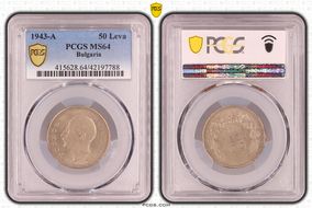 1943-A 50 Leva KM-48a MS64