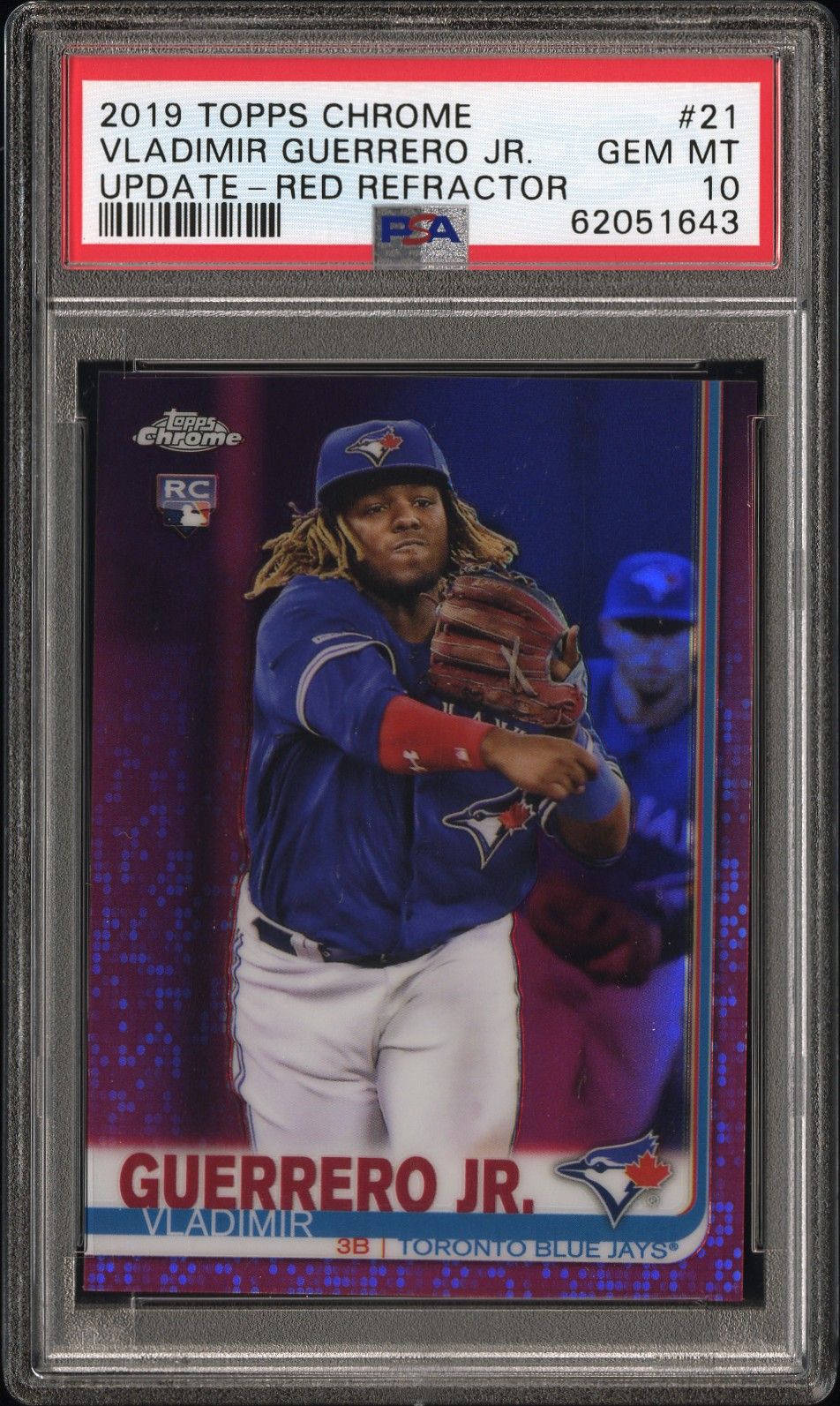 2019 Topps Chrome TOPPS CHROME UPDATE RED REFRACTOR #21 Vladimir Guerrero Jr. front