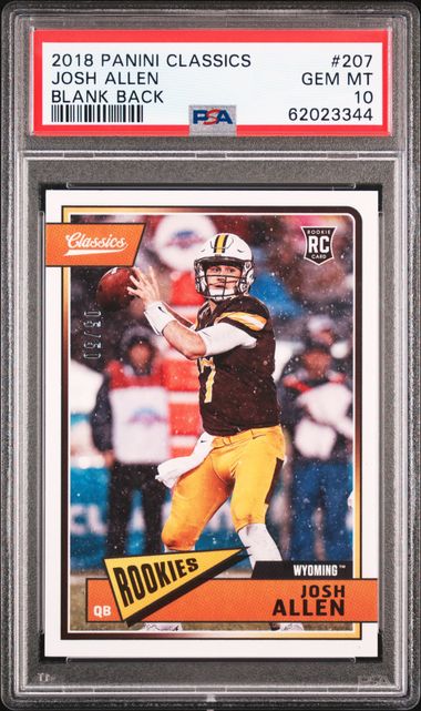 2018 Panini Classics Josh Allen Rookie #207 PSA 10 Gem Mint RC on sale