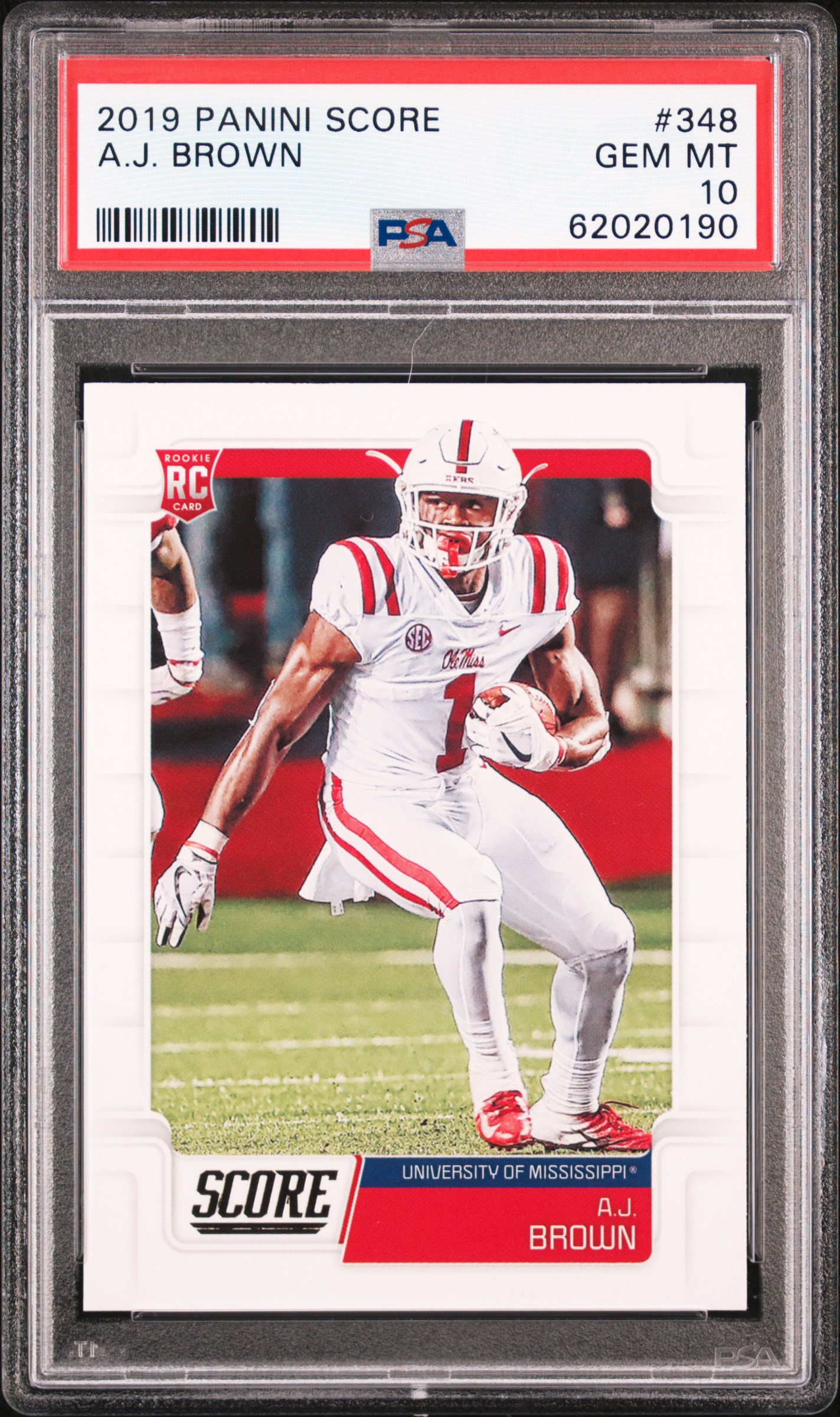 2019 Panini Score #348 A.J. Brown Rookie Card – PSA GEM MT 10