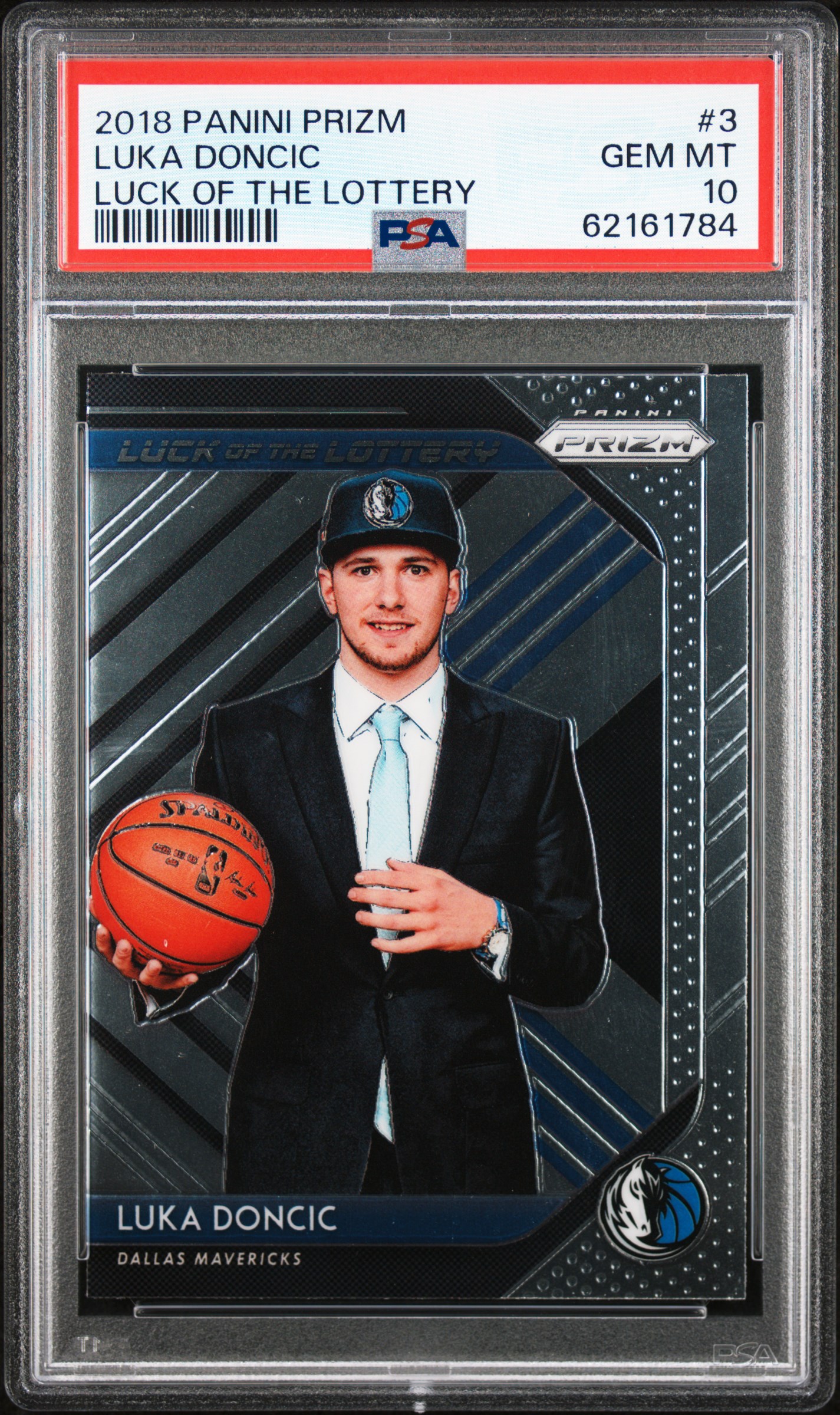 2018 Panini Prizm Luck Of The Lottery #3 Luka Doncic Rookie Card – PSA GEM MT 10