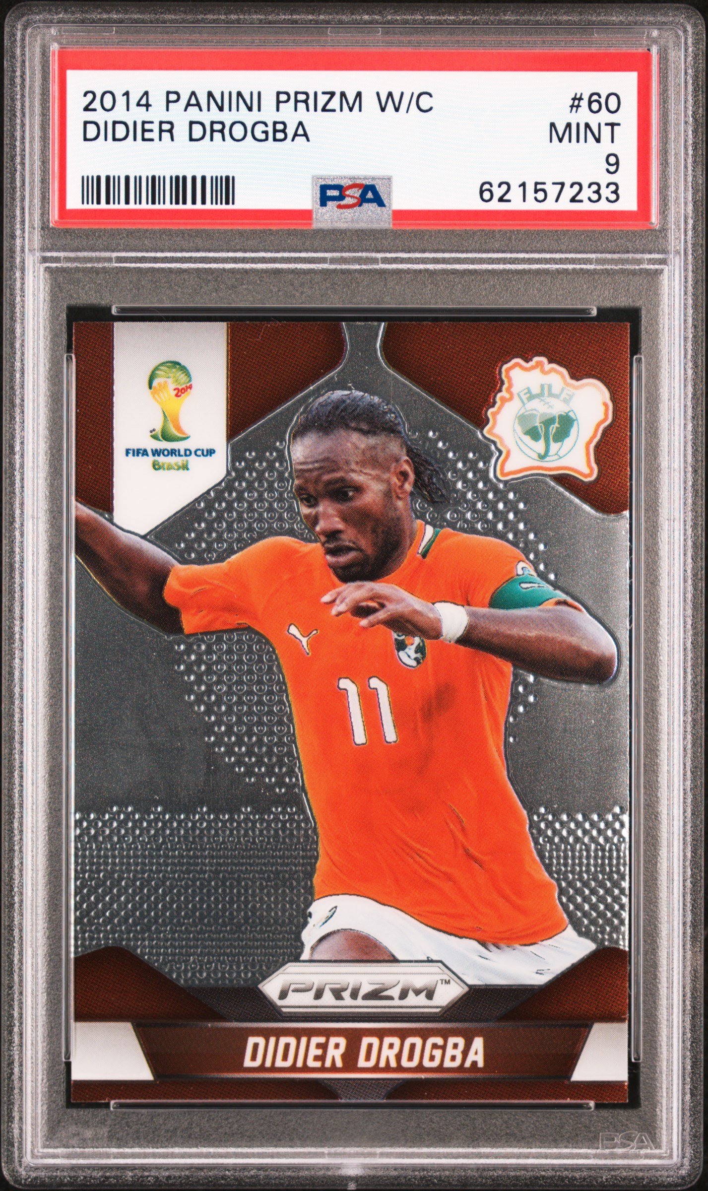 2014 Panini Prizm World Cup #60 Didier Drogba – PSA MINT 9