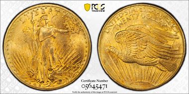 1908-D $20 No Motto MS64