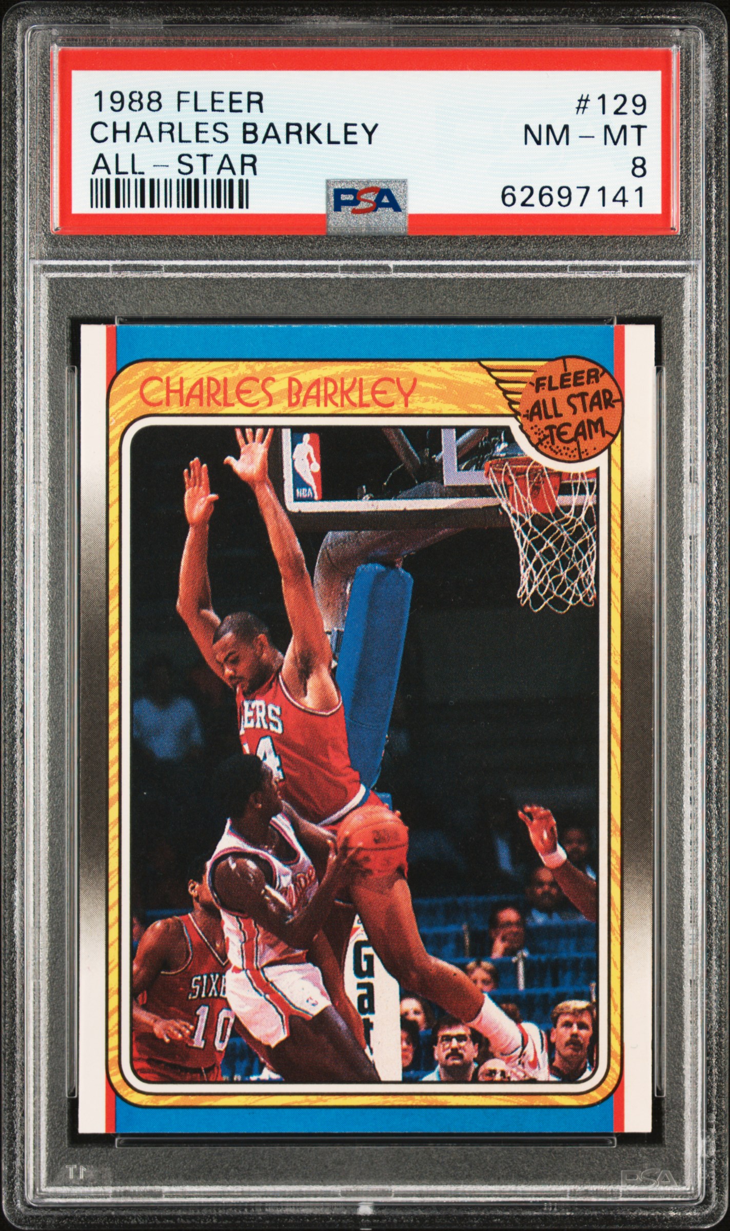 1988 Fleer 129 Charles Barkley All-Star PSA 8