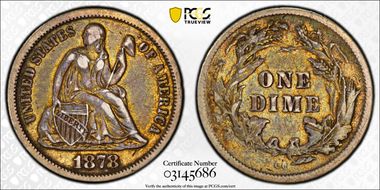 1878-CC 10C F-104, Shattered Reverse VF35
