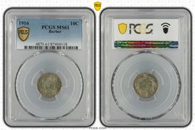 1916 10C Barber MS61