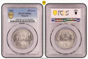 1943 10 Leva KM-40b MS64