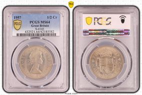 1957 1/2 Cr S-4145 MS64