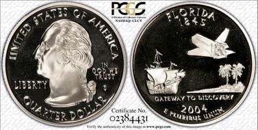 2004-S 25C Florida Silver PR68DCAM