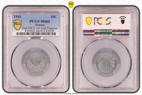 1941 10C Gad-290 F-141 Etat Francais MS66