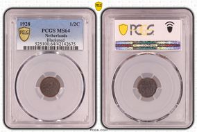 1928 1/2C Blackened KM-138 MS64