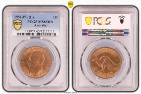 1951-PL (L) 1D MS65RB