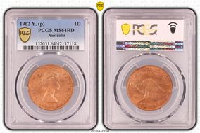 1962 Y. (p) 1D MS64RD